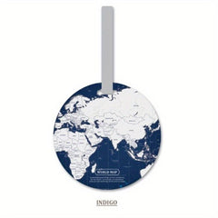 World Map Pattern Round Luggage Tag Travel Accessories