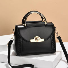 Solid Crossbody Bag with Buckle Decor and Braided Details