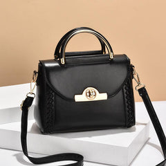 Solid Crossbody Bag with Buckle Decor and Braided Details