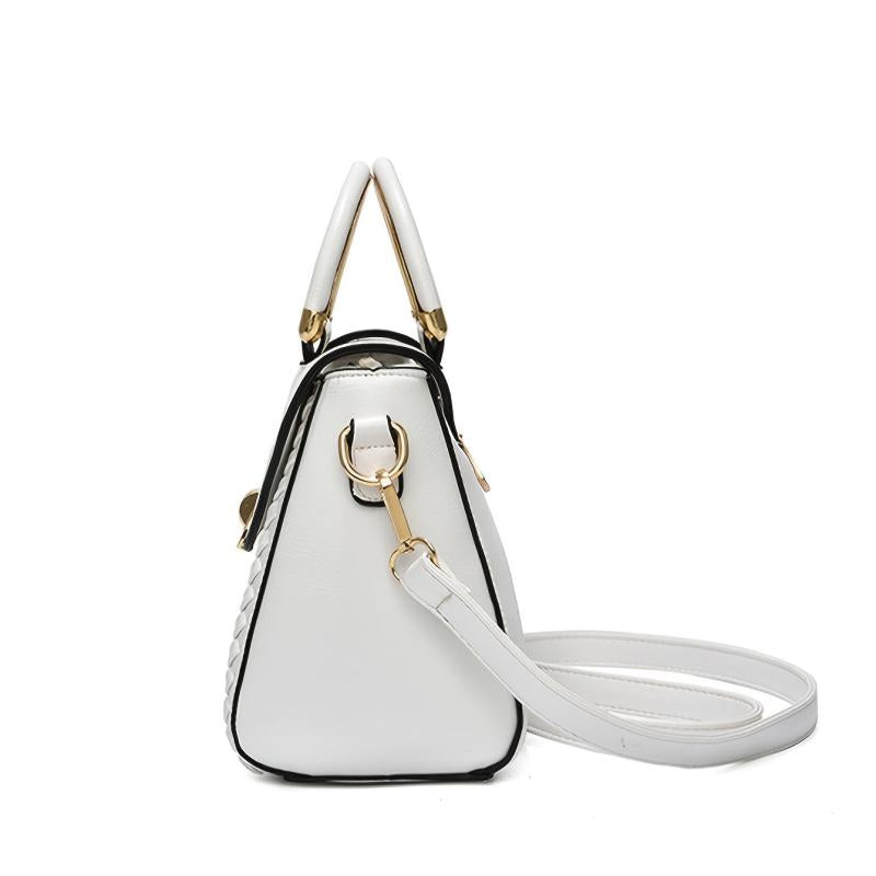 Solid Crossbody Bag with Buckle Decor and Braided Details