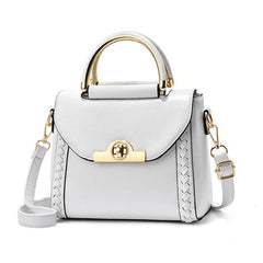 Solid Crossbody Bag with Buckle Decor and Braided Details
