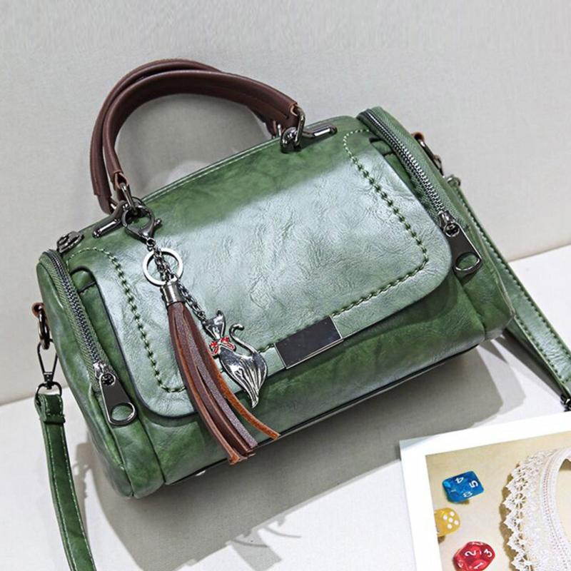 Tassel Decor Shoulder Bag Crossbody Bag Zipper Large Capacity