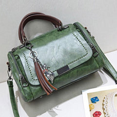 Tassel Decor Shoulder Bag Crossbody Bag Zipper Large Capacity