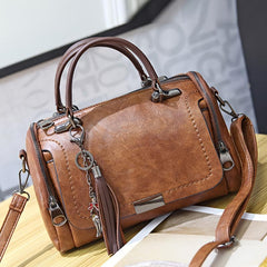 Tassel Decor Shoulder Bag Crossbody Bag Zipper Large Capacity