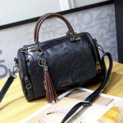 Tassel Decor Shoulder Bag Crossbody Bag Zipper Large Capacity