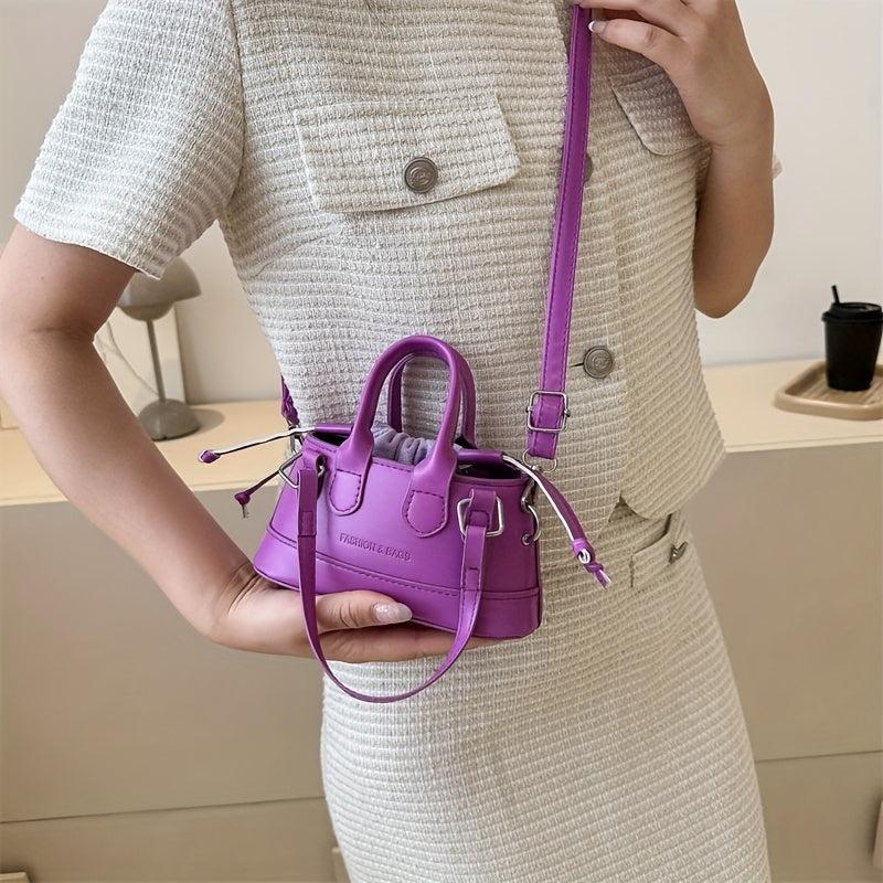 Mini Handbag Solid Drawstring Shoulder Bag