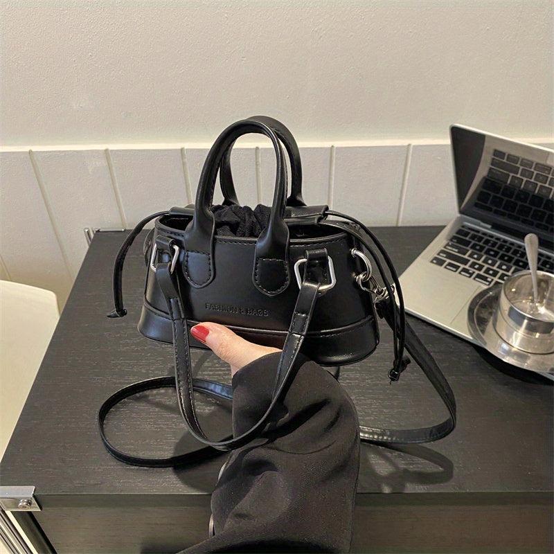 Mini Handbag Solid Drawstring Shoulder Bag