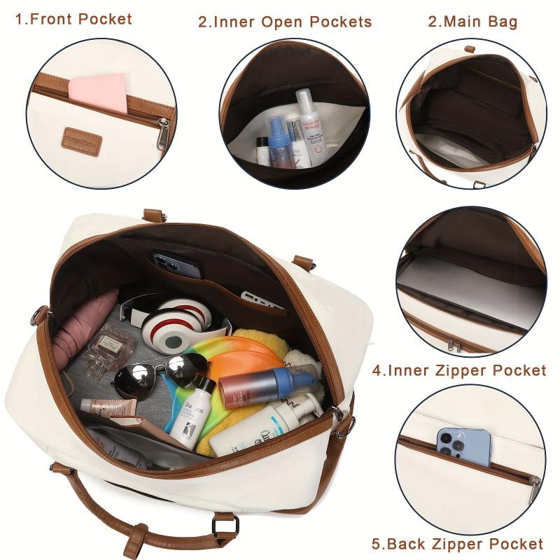 Large Capacity Travel Weekender Bag Top Handle Luggage Bag With Clutch Purse