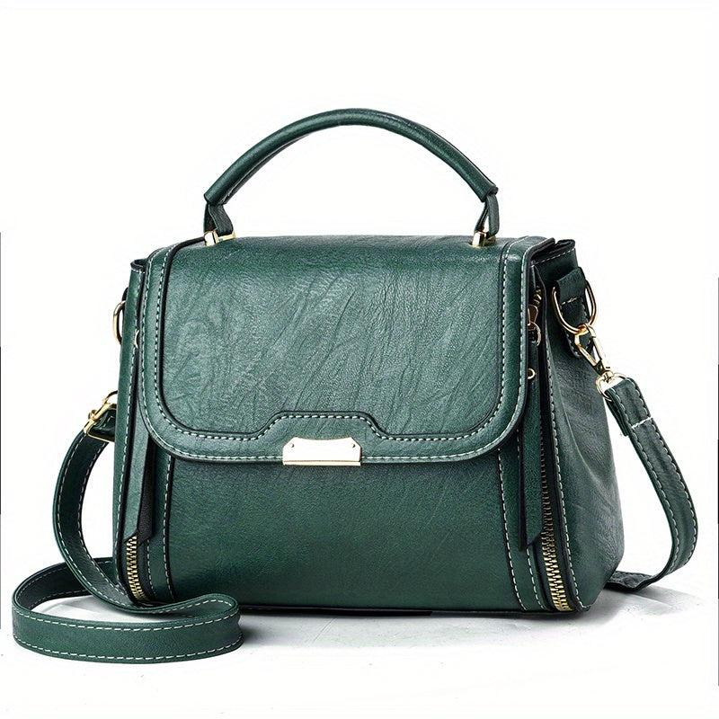 Classic Crossbody Bag PU Leather Textured Shoulder Bag