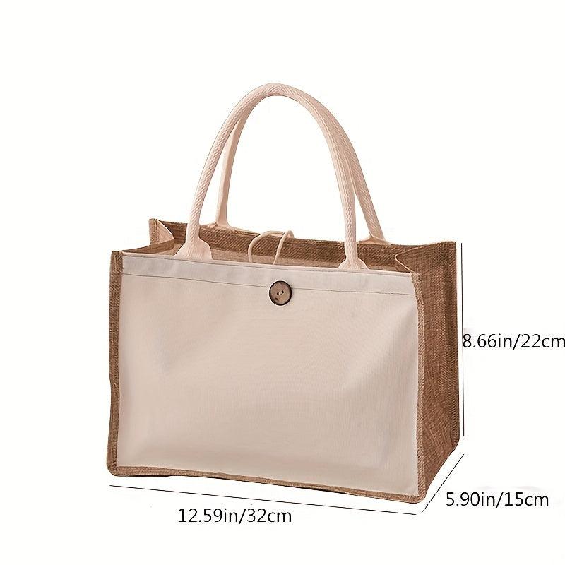 Eco Friendly Burlap Tote Bag Reusable Grocery Shopping Bag