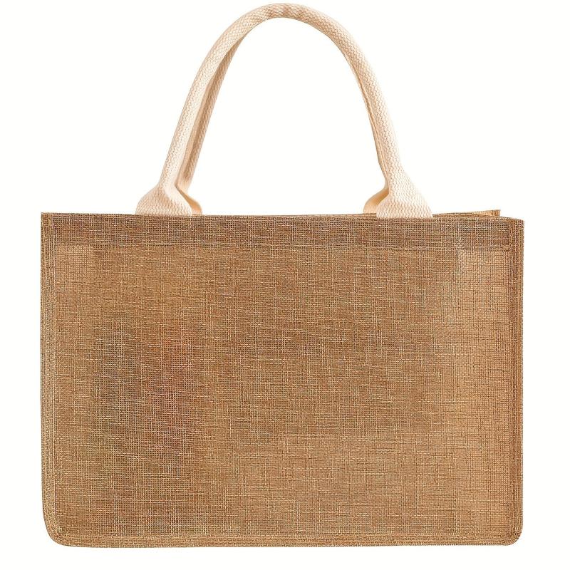 Eco Friendly Burlap Tote Bag Reusable Grocery Shopping Bag
