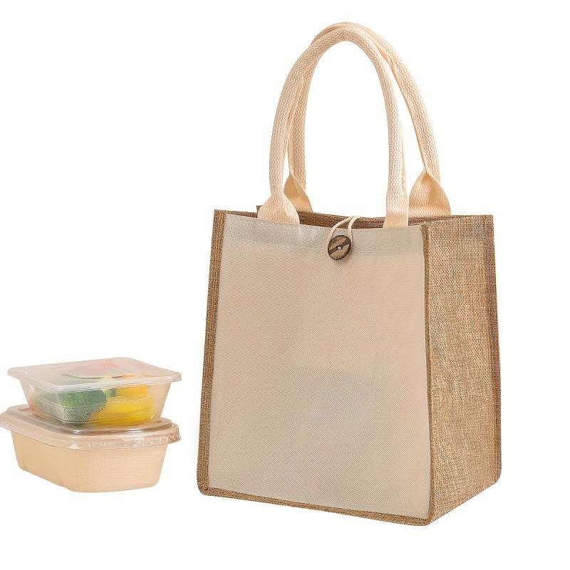 Eco Friendly Burlap Tote Bag Reusable Grocery Shopping Bag