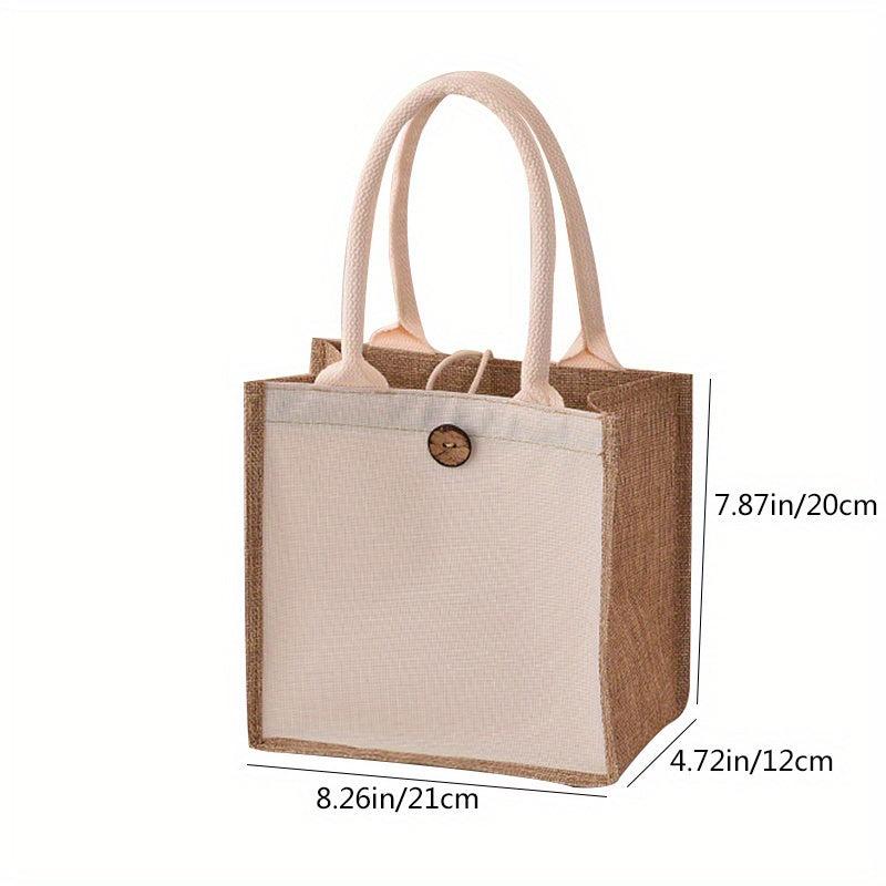 Eco Friendly Burlap Tote Bag Reusable Grocery Shopping Bag