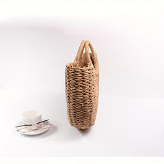 Vintage Straw Woven Crossbody Bag Boho Style Beach Bag