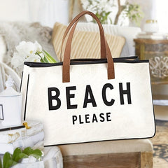Large Capacity Canvas Tote Bag Lightweight Beach Handbag