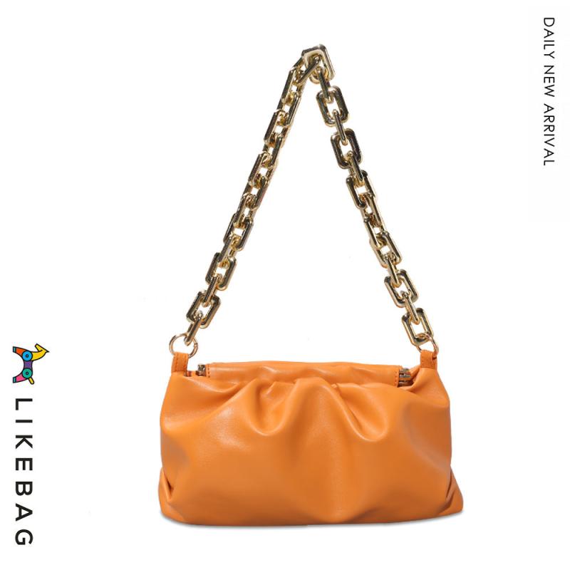 Minimalist Ruched Hand Bag Solid Shoulder Bag For Ladies