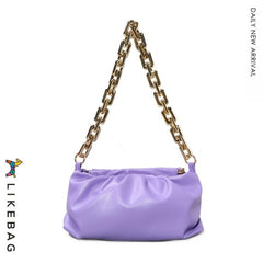 Minimalist Ruched Hand Bag Solid Shoulder Bag For Ladies
