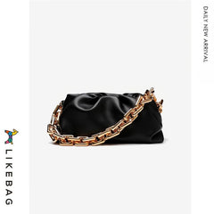 Minimalist Ruched Hand Bag Solid Shoulder Bag For Ladies