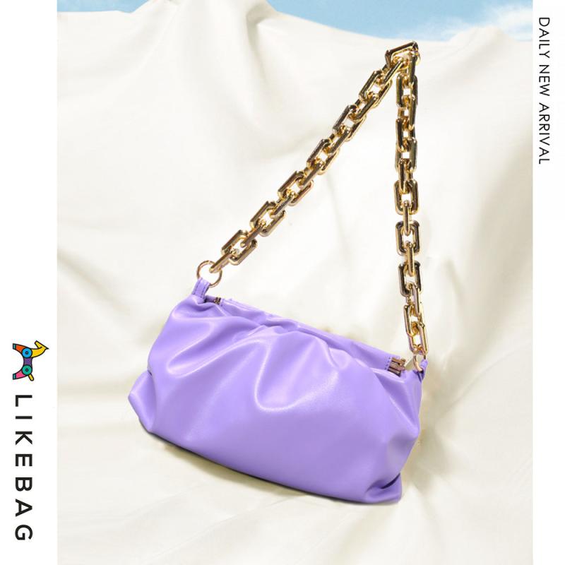 Minimalist Ruched Hand Bag Solid Shoulder Bag For Ladies