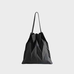 Ruched Canvas Handbag Foldable Solid Shoulder Bag