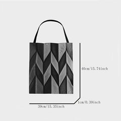 Ruched Canvas Handbag Foldable Solid Shoulder Bag