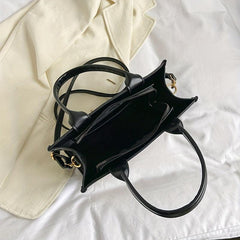 Letter Print Tote Bag Small PU Crossbody Satchel Purse