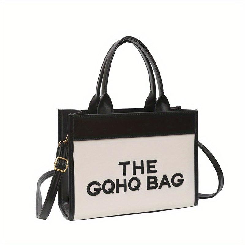 Letter Print Tote Bag Small PU Crossbody Satchel Purse
