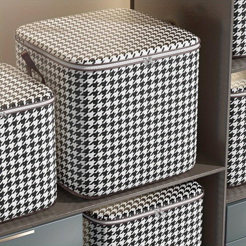 Houndstooth Luggage Bag Quilt Clothes Storage Bag Moisture Dust proof