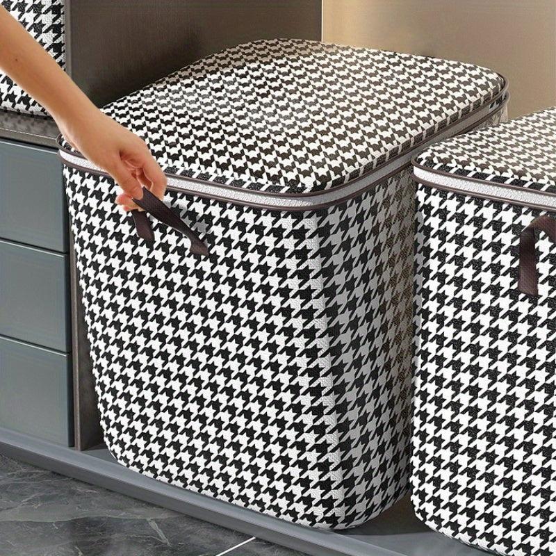 Houndstooth Luggage Bag Quilt Clothes Storage Bag Moisture Dust proof