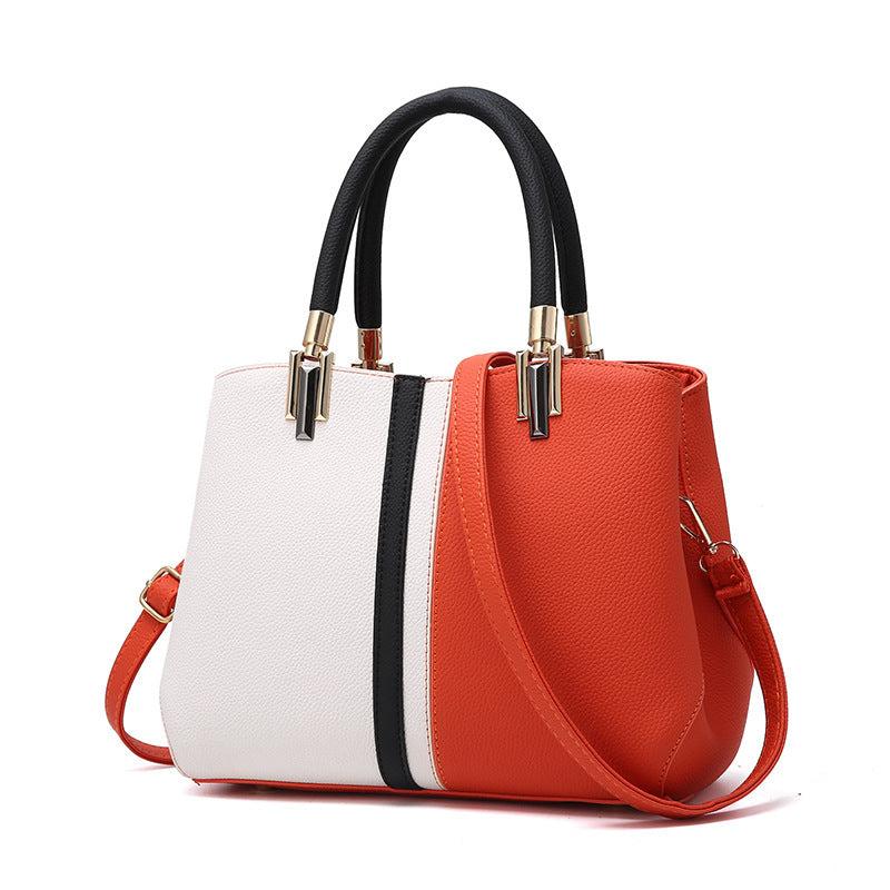 Colorblock Tote Satchel Bag Classic Shoulder Bag for Work