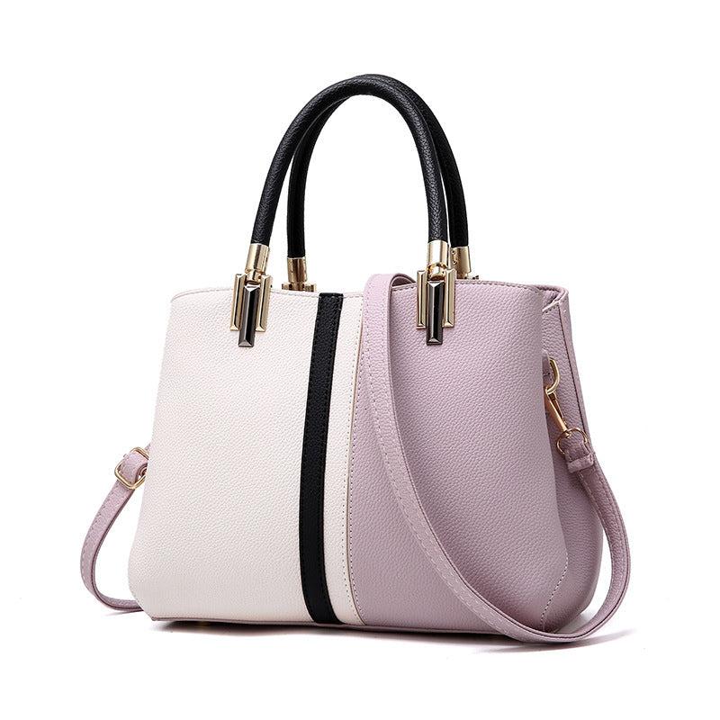 Colorblock Tote Satchel Bag Classic Shoulder Bag for Work