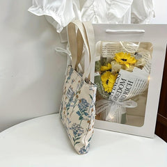 Floral Print Small Tote Bag Coin Purse
