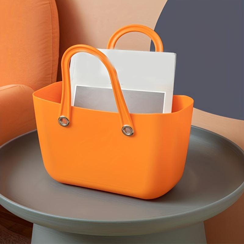 Solid Satchel Bag Versatile Storage Bag Lightweight Travel Basket Bag For Beach