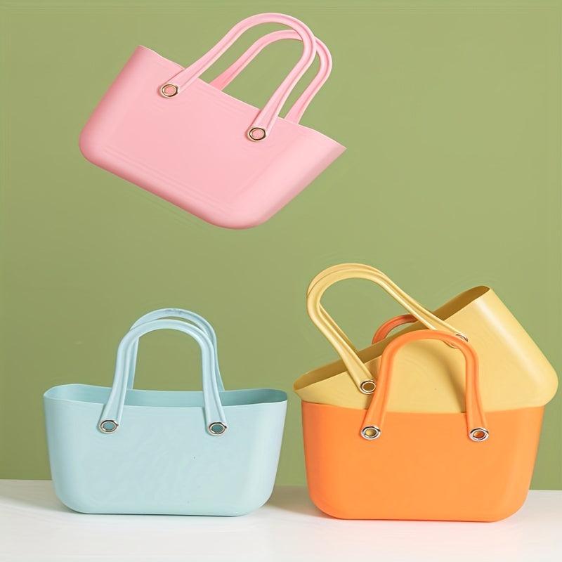 Solid Satchel Bag Versatile Storage Bag Lightweight Travel Basket Bag For Beach