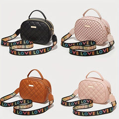 Argyle Quilted Crossbody Bag Faux Leather Purse