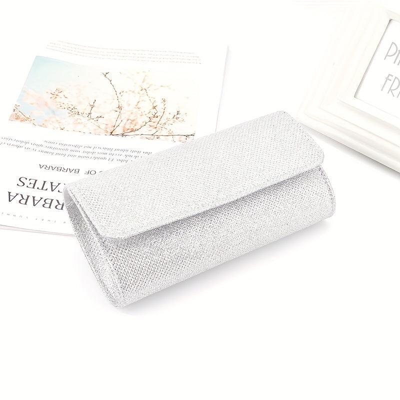 Glitter Detail Clutch Bag Flap Magnet Wedding Banquet Prom Handbag