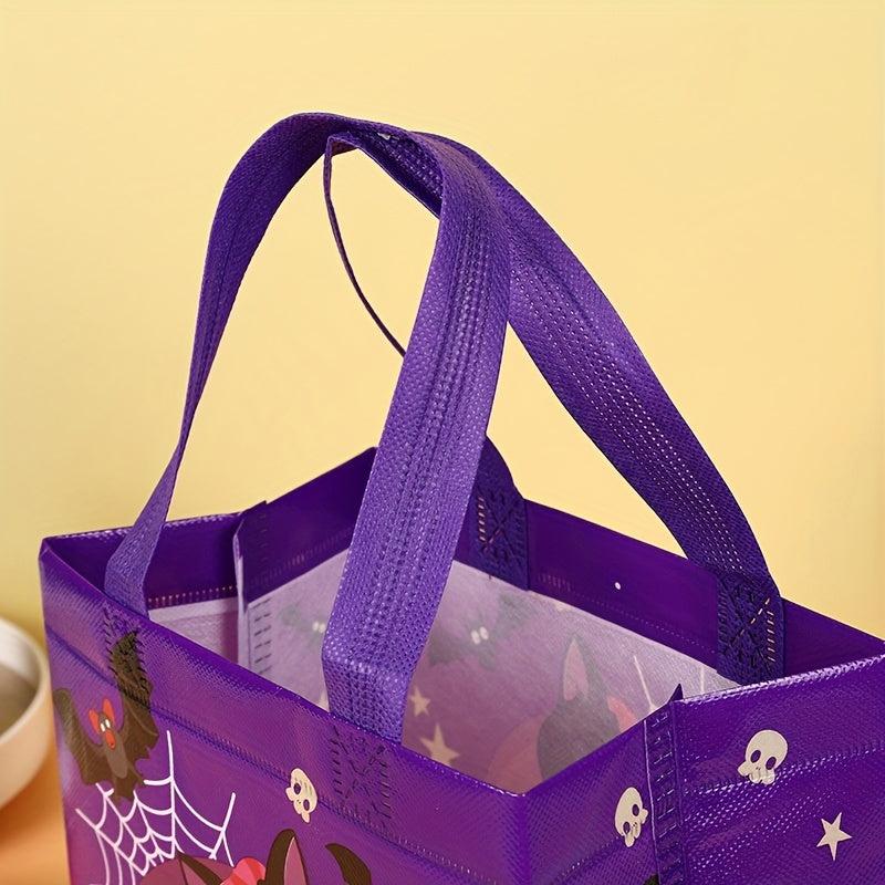 4PCS Halloween Trick Or Treat Bag Pumpkin Bat Print Tote Bag