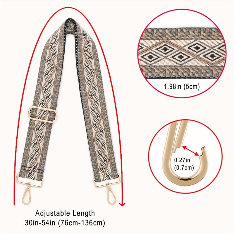 Bohemian Style Embroidered Shoulder Strap Adjustable Wide Strap