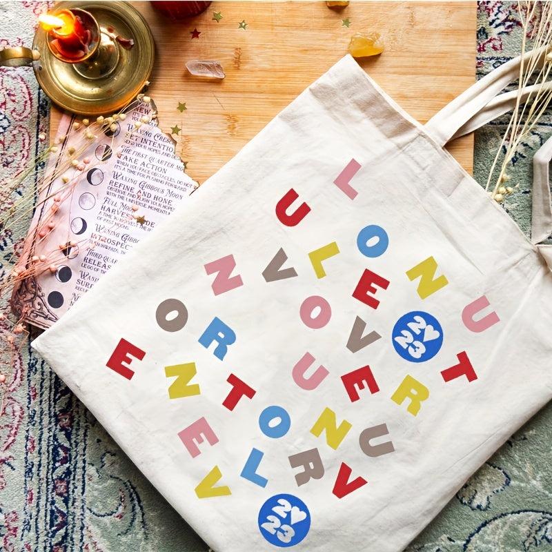 Love On Tour Pattern Tote Bag Canvas Shoulder Bag