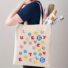 Love On Tour Pattern Tote Bag Canvas Shoulder Bag