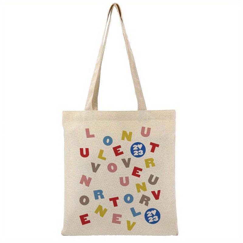 Love On Tour Pattern Tote Bag Canvas Shoulder Bag