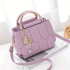 Small Vegan Leather Crossbody Bag Top Handle Satchel Purse