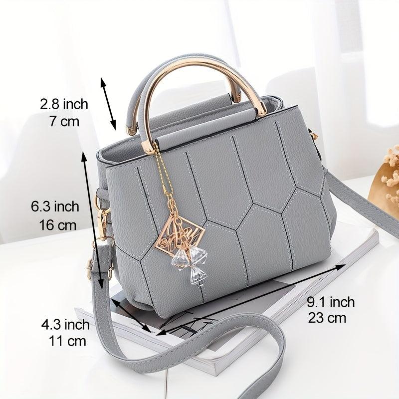 Small Vegan Leather Crossbody Bag Top Handle Satchel Purse