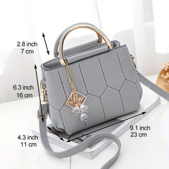 Small Vegan Leather Crossbody Bag Top Handle Satchel Purse