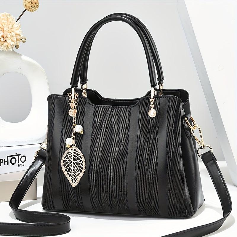 Stripes Handbags Women's PU Leather Crossbody Bag