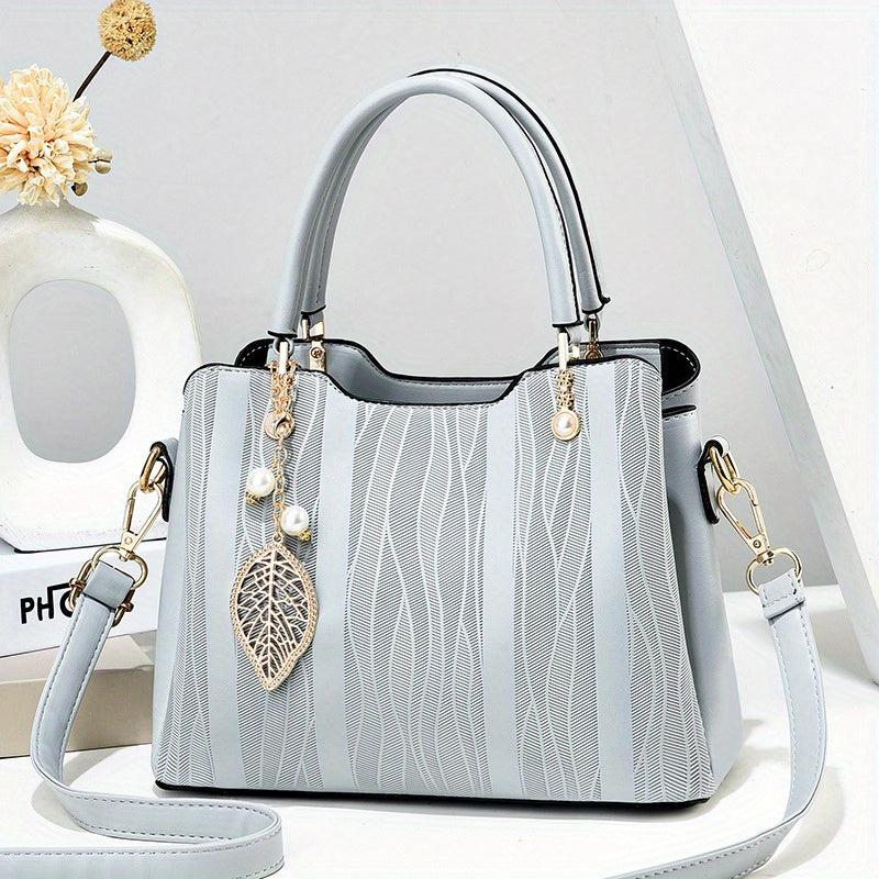 Stripes Handbags Women's PU Leather Crossbody Bag