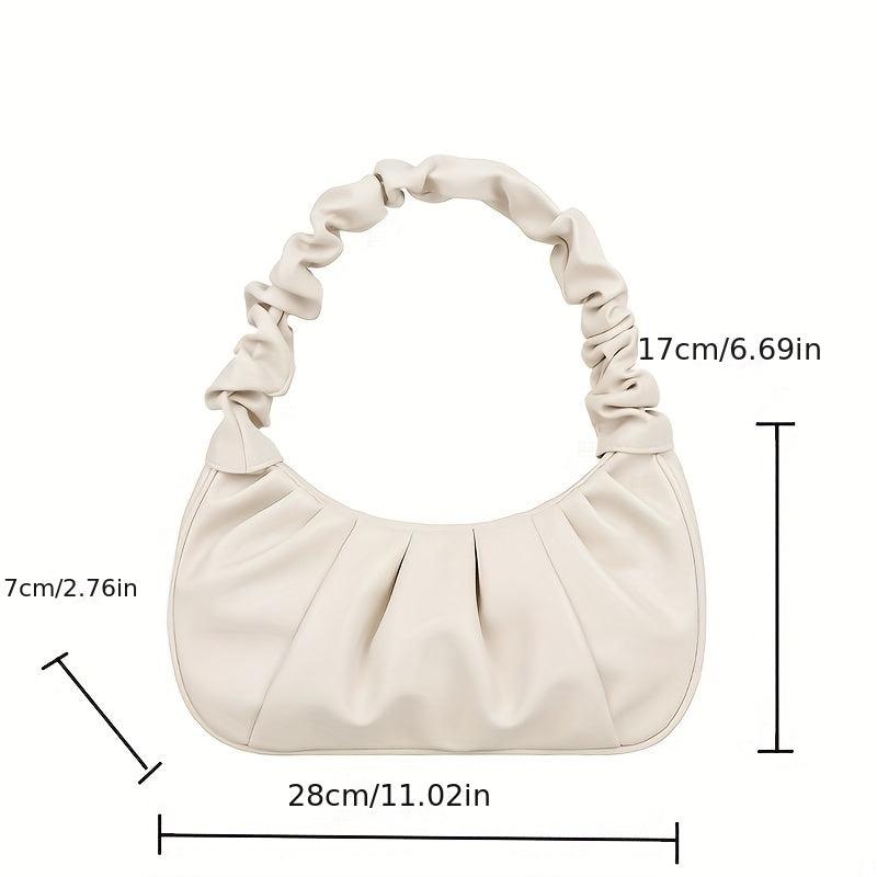 Cloud Pleated Soft Underarm Bag Casual Stylish Baguette Bag