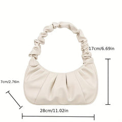 Cloud Pleated Soft Underarm Bag Casual Stylish Baguette Bag