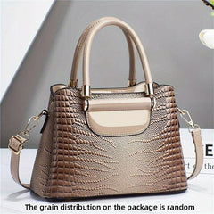 Crocodile Embossed Crossbody Bag Stylish Purse With Removable Strap