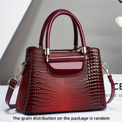 Crocodile Embossed Crossbody Bag Stylish Purse With Removable Strap